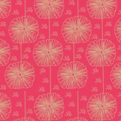 Wild Australia Dandelion Flowers Pink - Amanda Joy KK Fabrics - Three Wishes Patchwork Fabric