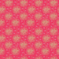 Delicate dandelion flowers deep pink coral fabric for Australian-themed quilts and patchwork sewing projects
