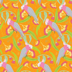 Pink grey galahs eucalyptus flowering gum orange fabric for Australian native bird quilts and patchwork projects