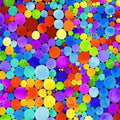 Rainbow dots on black background digital print for modern quilts and patchwork sewing projects