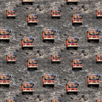 Australian firetruck repeat red white gray gravel background fabric for boys quilts children's novelty kids patchwork projects
