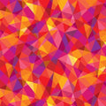 Geometric triangles kaleidoscope in pink orange red purple yellow fabric for modern quilts and patchwork sewing projects