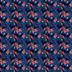Australian flags overlapping navy red white fabric for ANZAC quilts Australia Day patriotic patchwork sewing projects