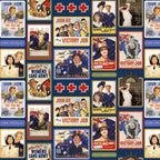 Women's Wartime Service Blocks Allover - KK Fabrics - Three Wishes Patchwork Fabric