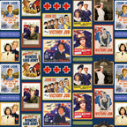 Women's wartime service vintage recruitment poster blocks WAAAF nurses land army navy fabric for ANZAC memorial quilts heritage patchwork projects