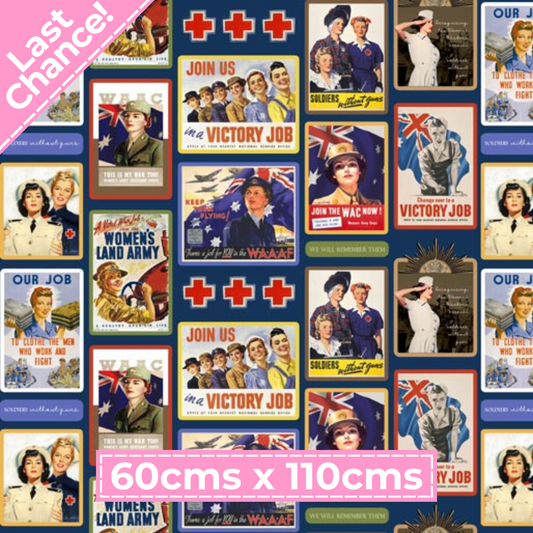 Women's Wartime Service: Blocks Allover (60cms x 110cms)