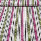 Knit-inspired fair isle geometric stripe pink olive green black cream zigzag chevron quilting cotton for quilts borders binding tote bags and aprons