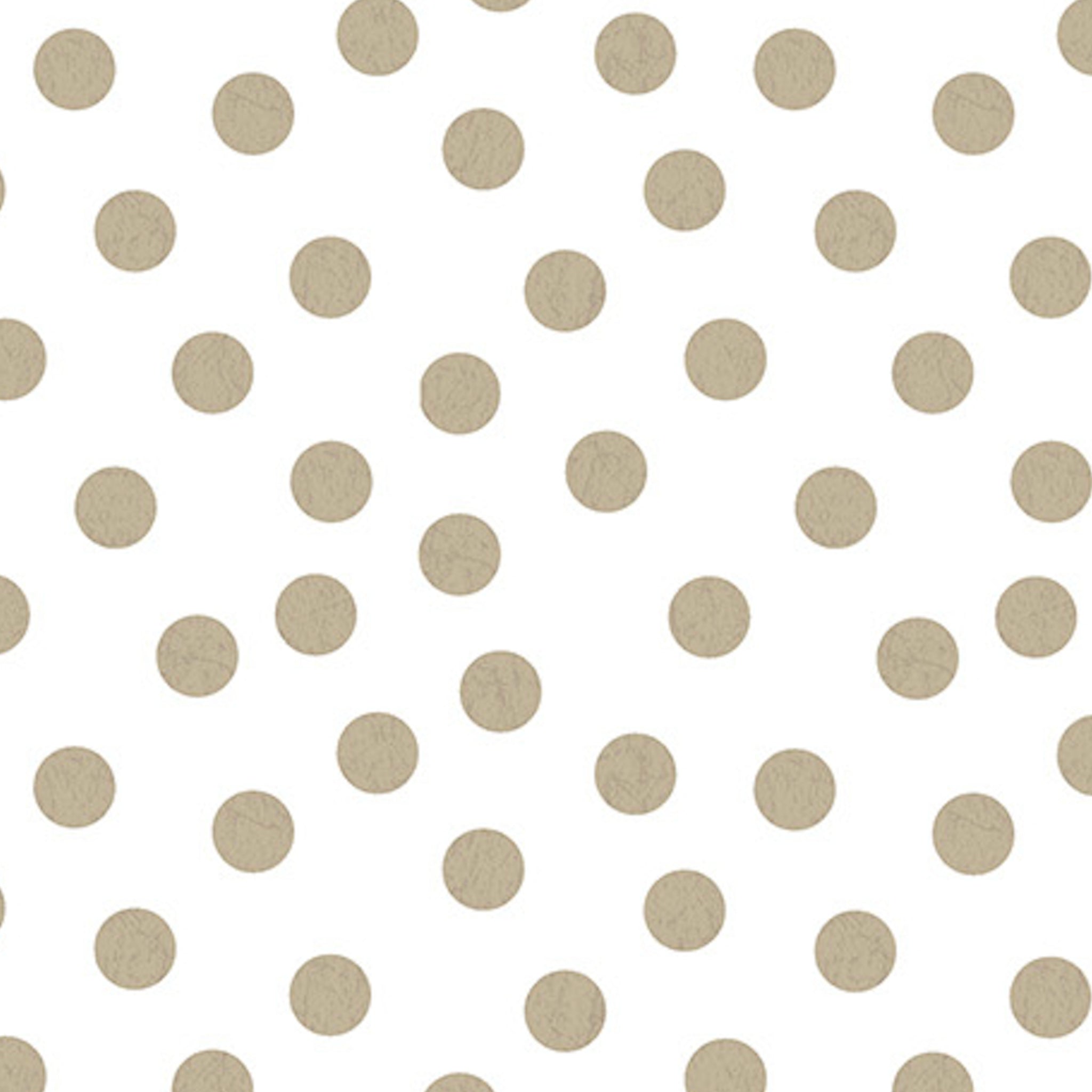 White fabric with taupe polka dot for quilts and patchwork projects