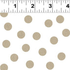 White and tan polka dot fabric for quilts and patchwork projects