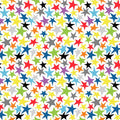 White star fabric with multicolour rainbow stars for kids quilts and patchwork