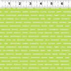 Green positive words fabric with encouraging affirmations for children's quilts