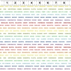 Rainbow positive words on white fabric with encouraging affirmations for children's quilts