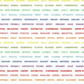 White quilting cotton with rainbow colourful motivational phrases and affirmations