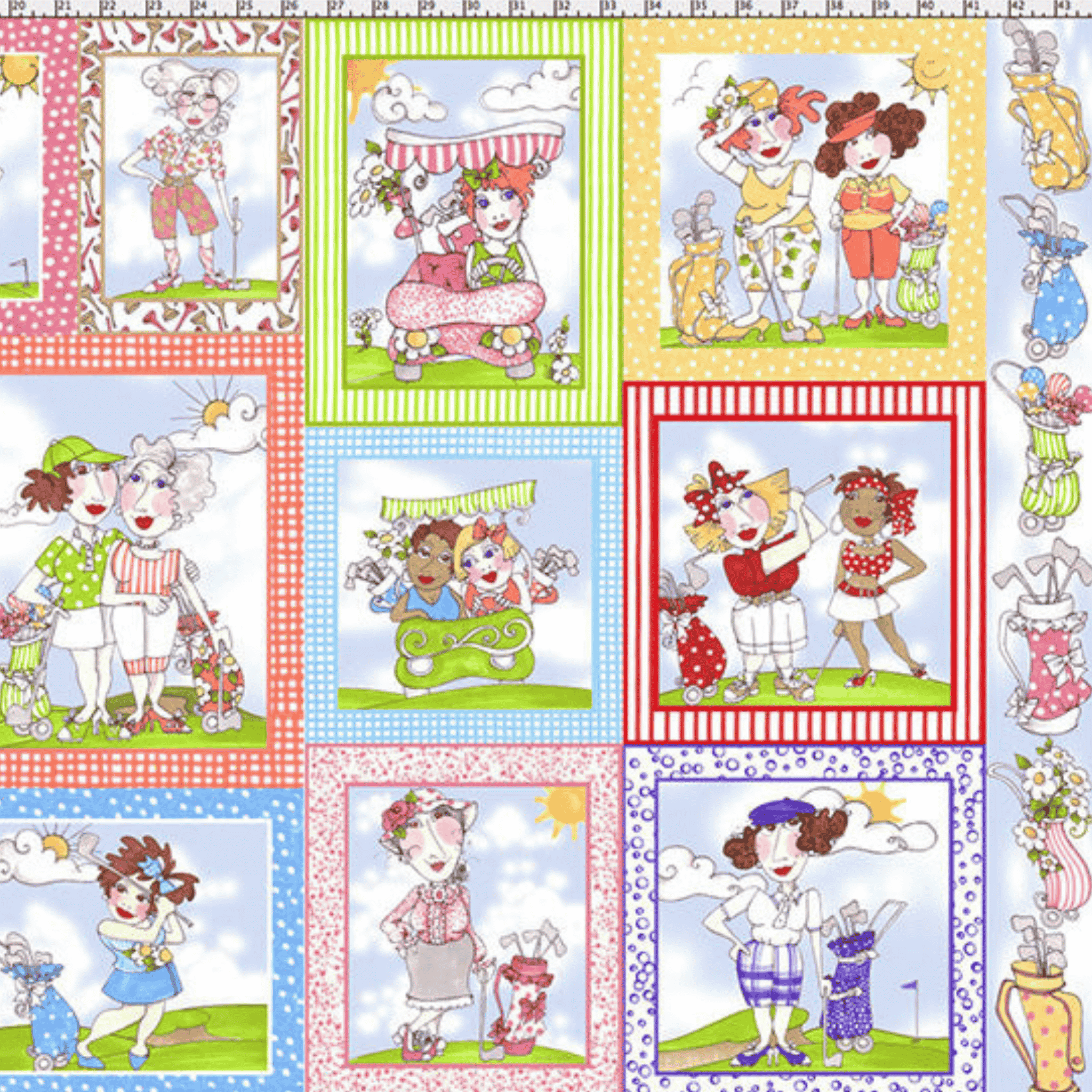 You Golf Girl: Panel - Loralie Designs - Three Wishes Patchwork Fabric