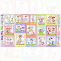 Retro novelty golf ladies panel 16 sassy golfer girl squares colourful borders multi-colour fabric for golf quilts wall hangings and golfer gifts Loralie Harris Designs