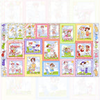 Retro novelty golf ladies panel 16 sassy golfer girl squares colourful borders multi-colour fabric for golf quilts wall hangings and golfer gifts Loralie Harris Designs