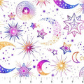 Cosmic Universe: Digital Moon Stars (White/Purple)