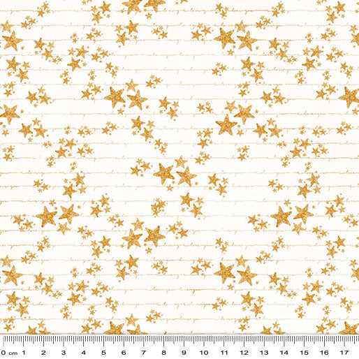 Rainbow Unicorns: Magical Stardust Cream by Designs - Three Wishes Patchwork Fabric