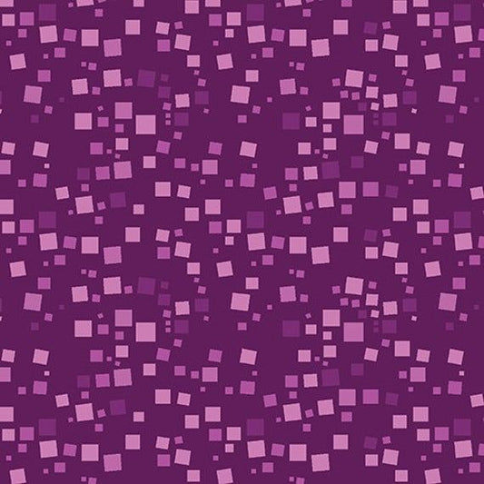 Violet Geo Squares by Benartex - Three Wishes Patchwork Fabric