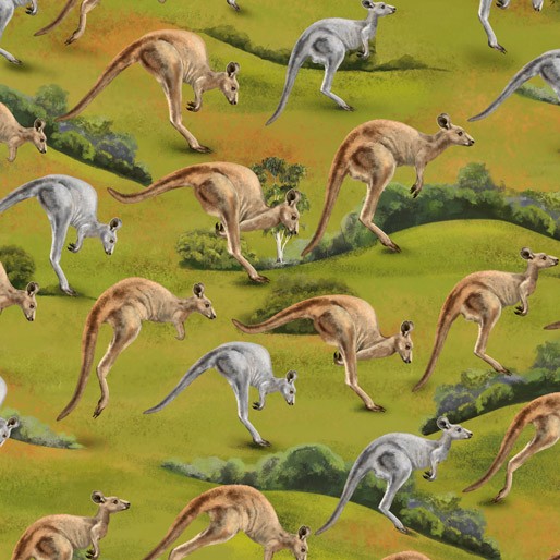 Wildlife Valley: Grey & Brown Jumping Kangaroos by KK Designs