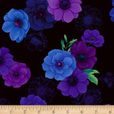 Misty All Over Flowers Black by Chong-a Hwang for Timeless Treasures