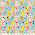 Tree Huggers : Koalas- Lazy Day Aqua/Pink by Blend - Three Wishes Patchwork Fabric