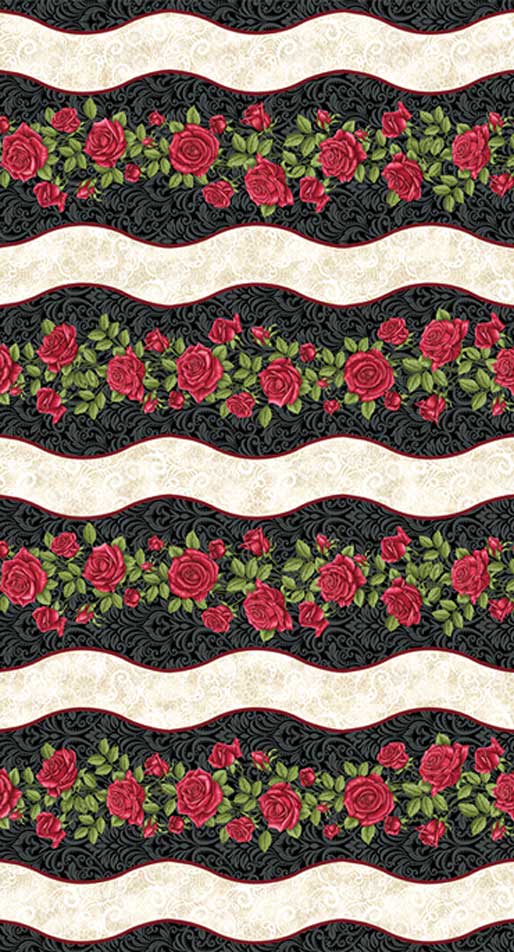 Festival of Roses: Wavy Stripe (Black)
