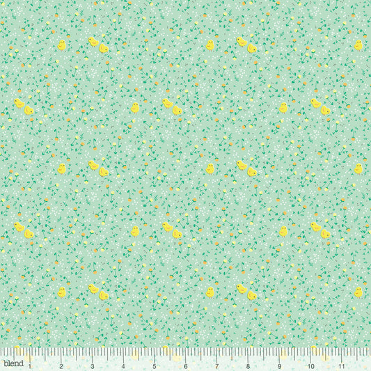 On This Farm: Clover Chicks Celery by Blend - Three Wishes Patchwork Fabric