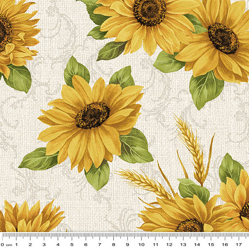 Accent on Sunflowers: Sunflower Dance (Cream)