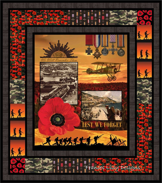 Remembering ANZAC | Field of Poppies Quilt Pattern ONLY