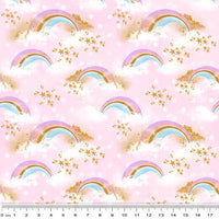 Rainbow Unicorns: Radiant Rainbows Pink by KK Designs