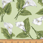 Magnificent Blooms Calla Lily Sage - Benartex - Three Wishes Patchwork Fabric