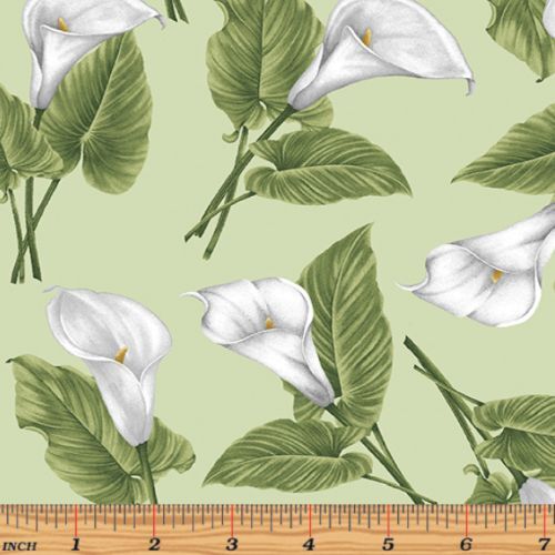 Magnificent Blooms Calla Lily Sage - Benartex - Three Wishes Patchwork Fabric
