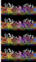 Rainbow Of Jewels: Border (Black/Multi)