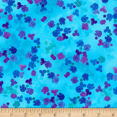 Misty: Flowers Blue by Chong-a Hwang for Timeless Treasures