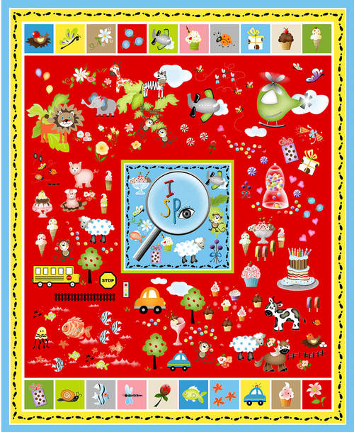 I Spy Kid's Panel by Henry Glass - Three Wishes Patchwork Fabric