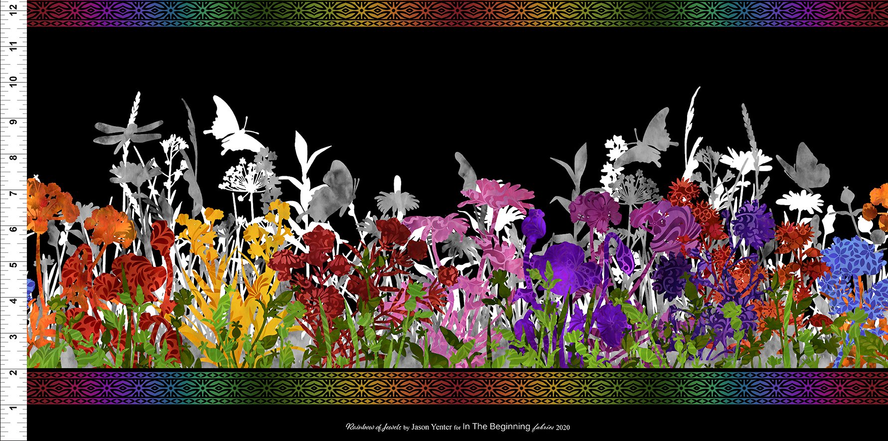 Rainbow Of Jewels: Border (Black/Multi)