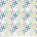 I'd Rather Be Glamping Pinwheels Mint - Riley Blake - Three Wishes Patchwork Fabric