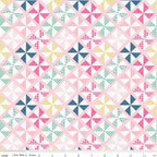 I'd Rather Be Glamping Pinwheels Pink - Riley Blake - Three Wishes Patchwork Fabric