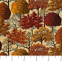 Autumn Village Trees by Charles Wysoki for Northcott