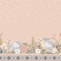 Lamb: Spring Meadow Border Pink by Hawthorne Fabrics
