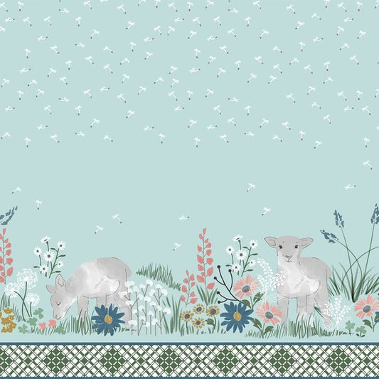 Lamb: Spring Meadow Border by Hawthorne Fabrics