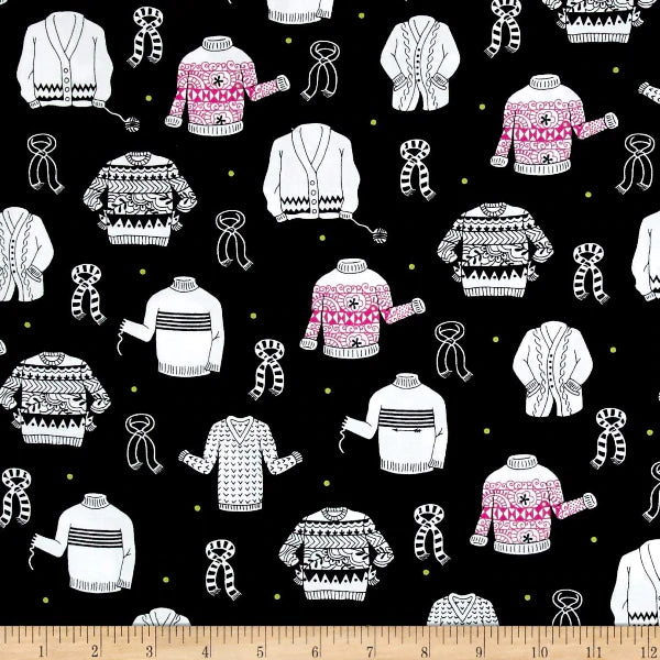 Wool Ewe: Sweaters (Black/Pink)