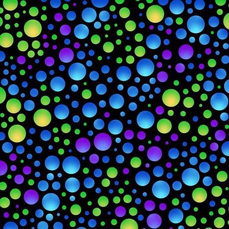 Carnivale - Party Time Dots - Blue/Lime/Purple by Quilting Treasures