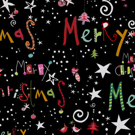 Merry Christmas Black by QT Fabrics