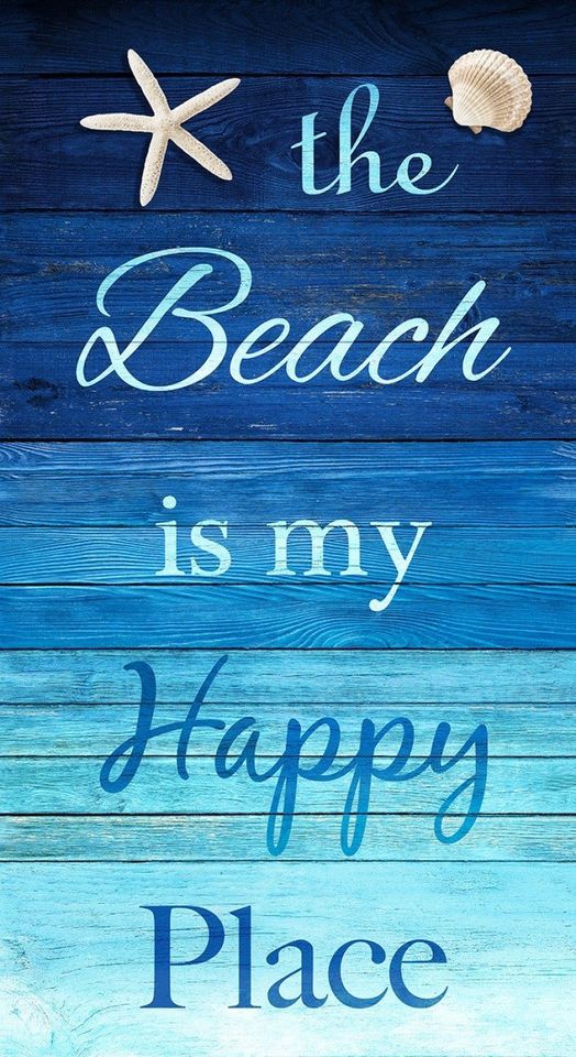 The Beach Is My  Happy Place Panel by Timeless Treasures
