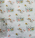 Lamb: Spring on White by Hawthorne Fabrics