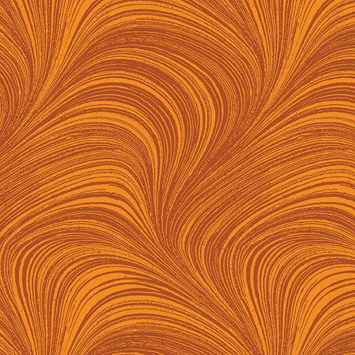 Wave Texture Pumpkin - Jackie Robinson Benartex - Three Wishes Patchwork Fabric