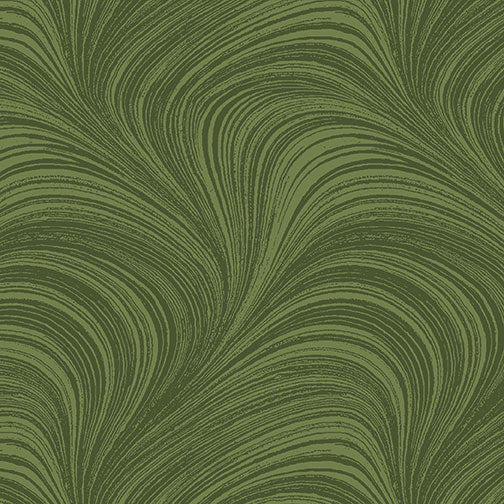 Wave Texture Medium Green - Jackie Robinson Benartex - Three Wishes Patchwork Fabric