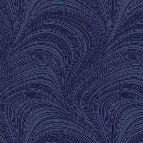 Wave Texture Navy - Jackie Robinson Benartex - Three Wishes Patchwork Fabric